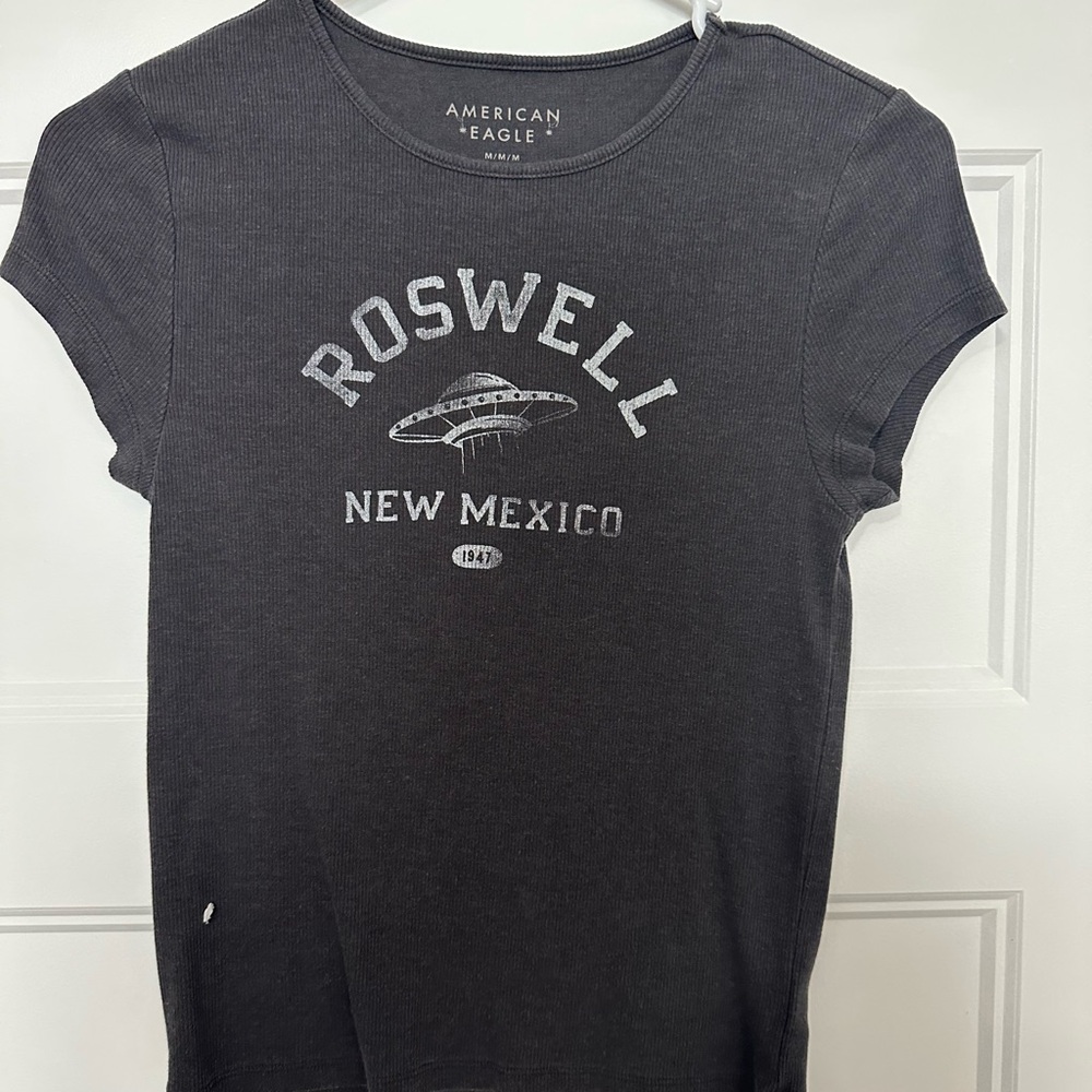 American Eagle Outfitters Charcoal Roswell New Mexico Graphic Tee